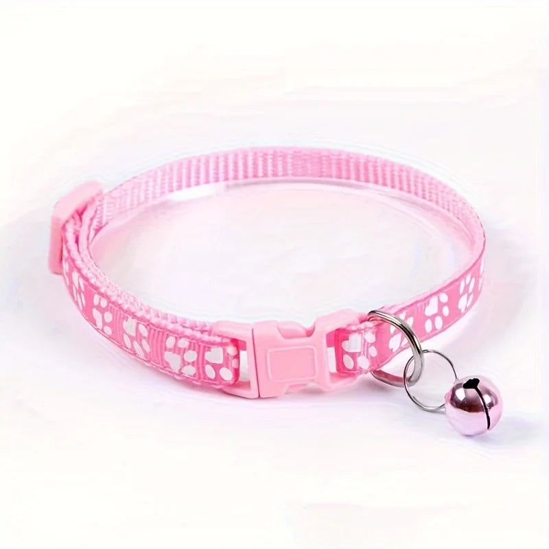 Adjustable Cat Collar with Bell – Colorful Patterned Design