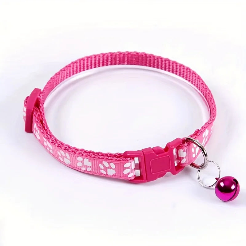 Adjustable Cat Collar with Bell – Colorful Patterned Design