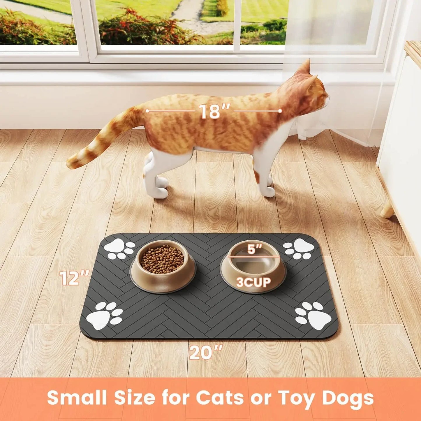 Absorbent Waterproof Pet Feeding Mat for Cats