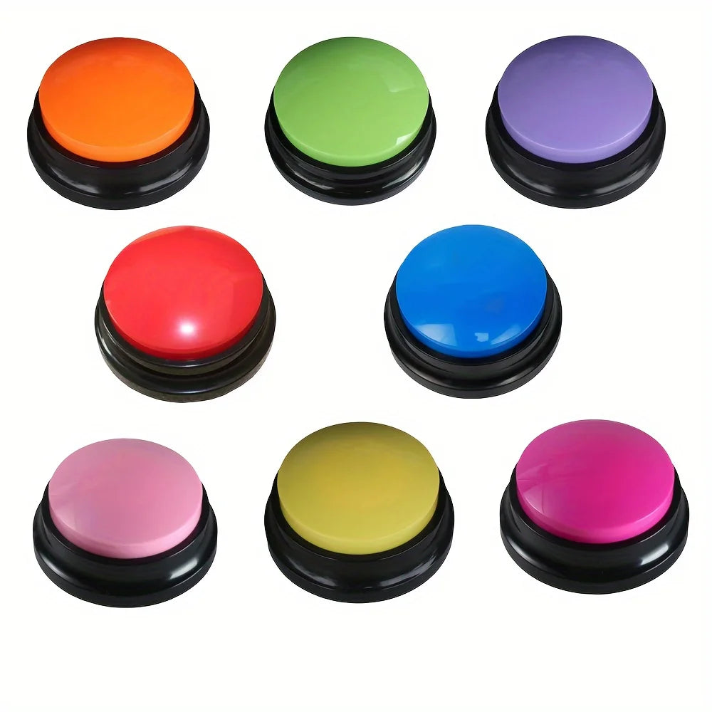 8PCS Dog Talking Buttons – 30-Second Recordable Training Buzzers
