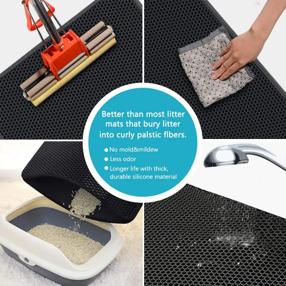 Cat Litter Mat With Double Layer Waterproof.