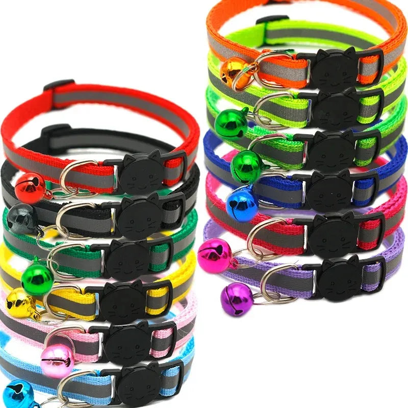 10-Pack Adjustable Cat Collars with Bells – Wholesale Set