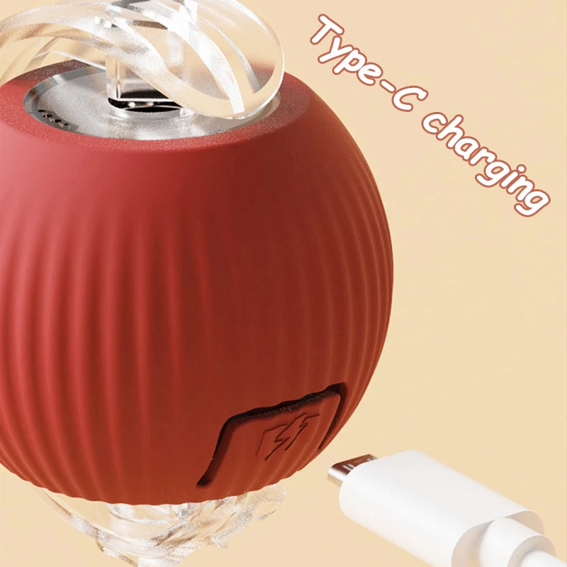 Rolling Cat Ball Faux Tail Rechargeable Smart Pet Electric Toy