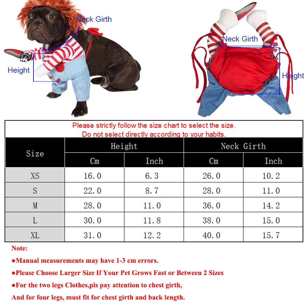 Halloween Cat & Dog Costume – Soft, Warm Jumpsuit for Small & Medium Pets