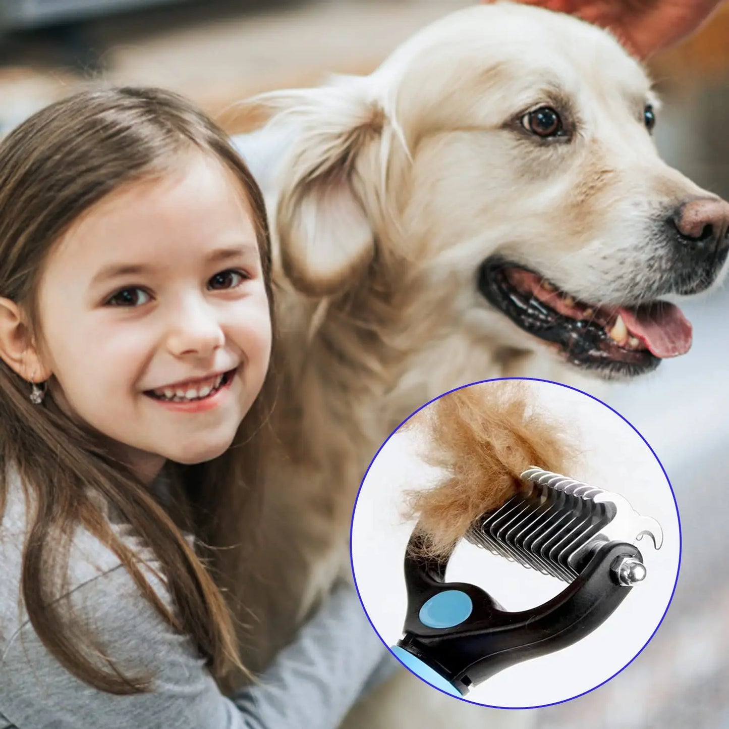Pet Deshedding Brush Dog Hair Remover