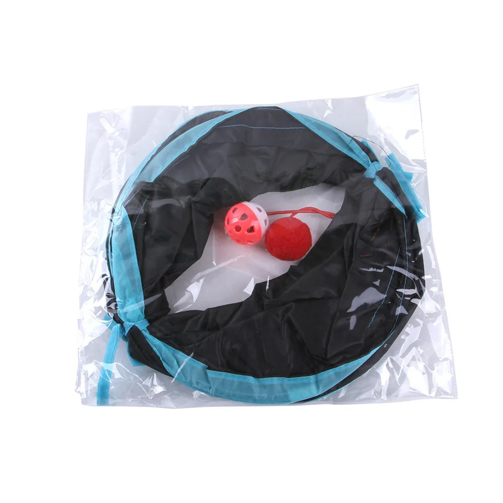 Foldable Cat Tunnel Toy – Breathable Indoor Play Tube with Crinkle Paper