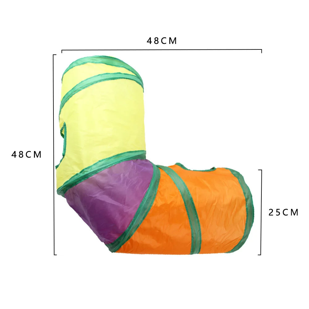 Foldable Cat Tunnel Toy – Breathable Indoor Play Tube with Crinkle Paper