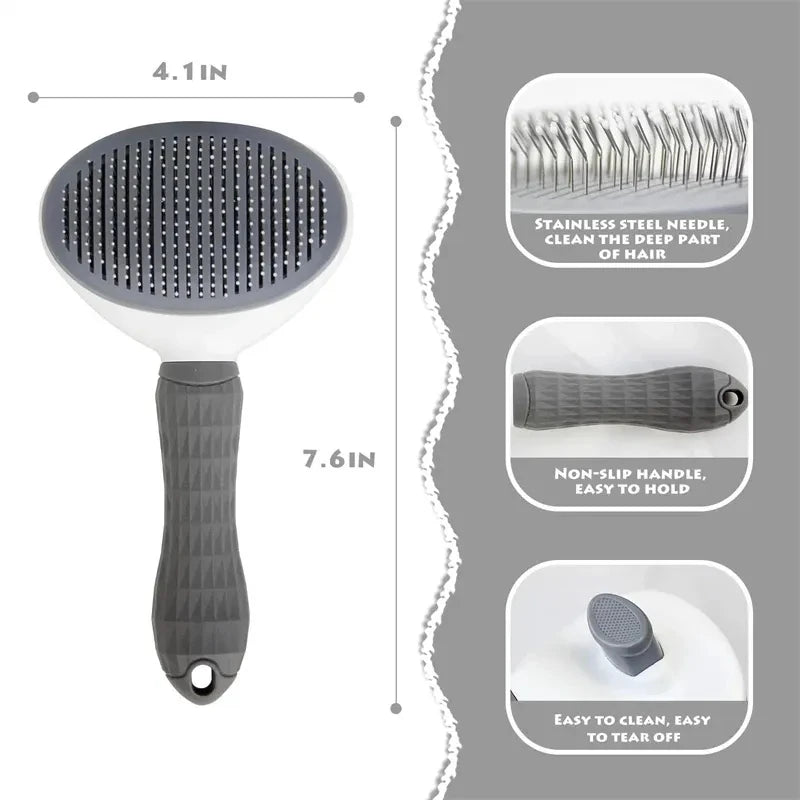 Self-Cleaning Pet Hair Removal Slicker Comb