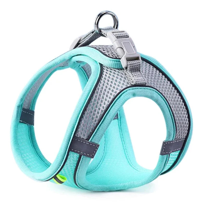 Reflective Adjustable Dog Harness Set – Breathable Vest for Small & Medium Dogs