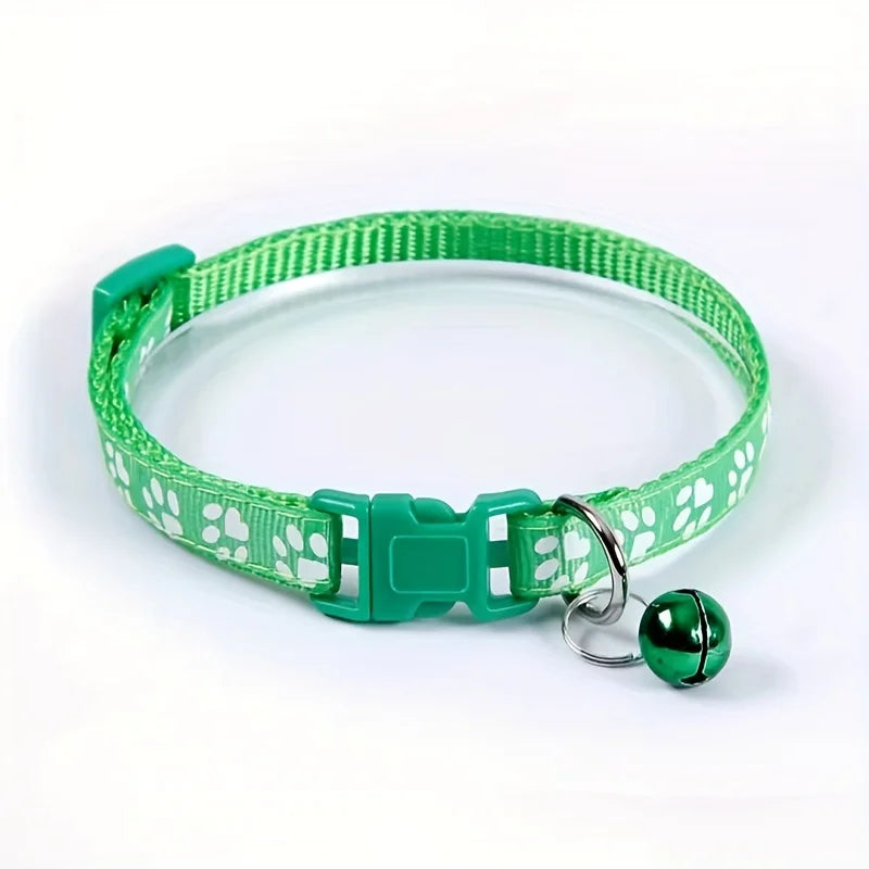 Adjustable Cat Collar with Bell – Colorful Patterned Design