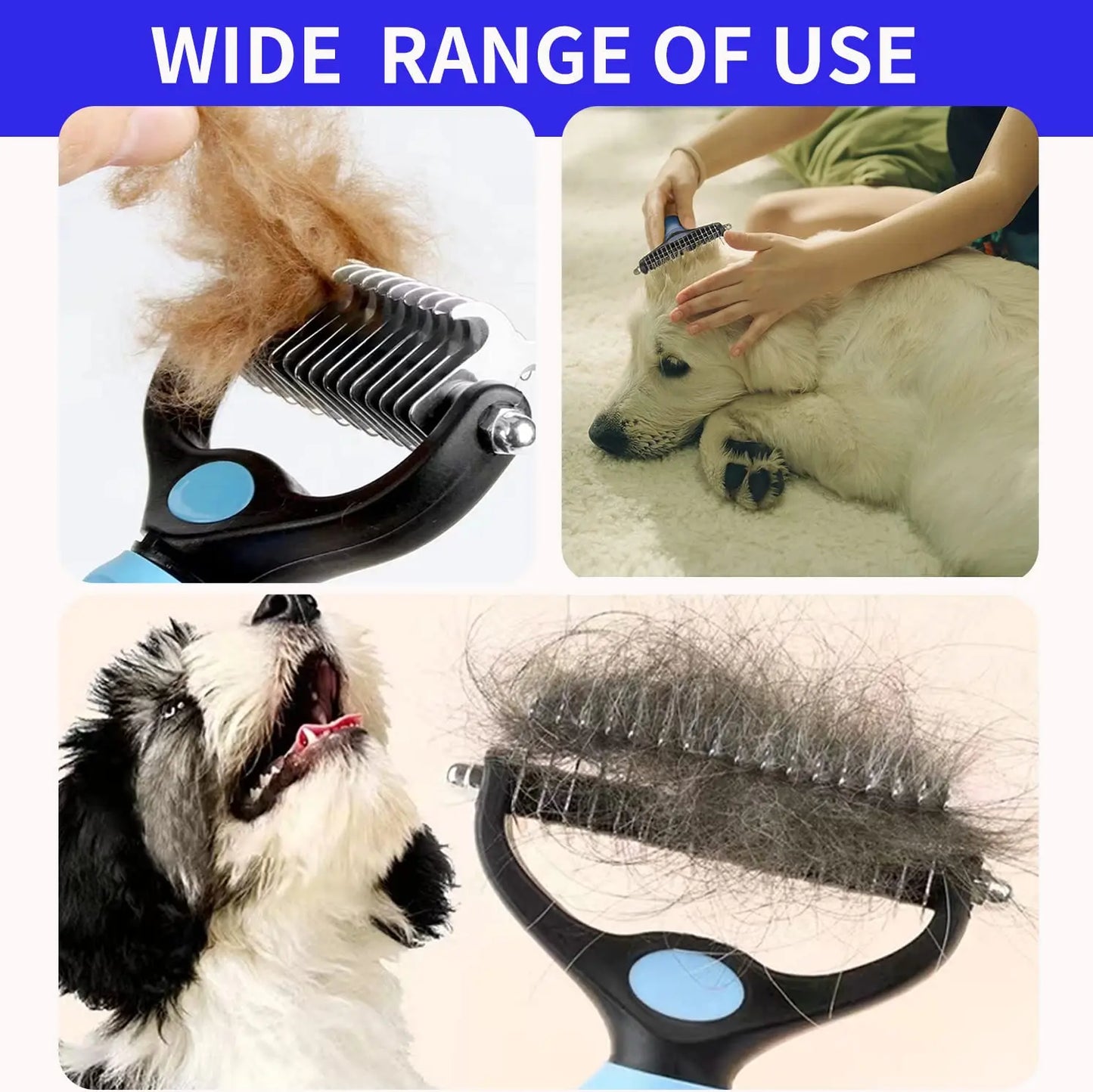 Pet Deshedding Brush Dog Hair Remover