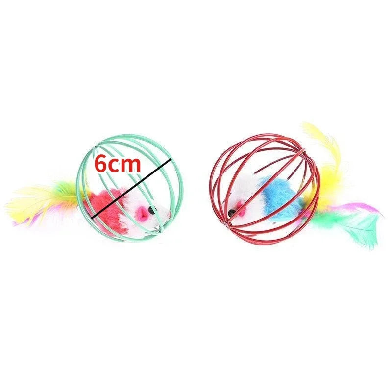 Interactive Plush Mouse Ball Toy – Random Color, Indoor Kitten Exercise Toy
