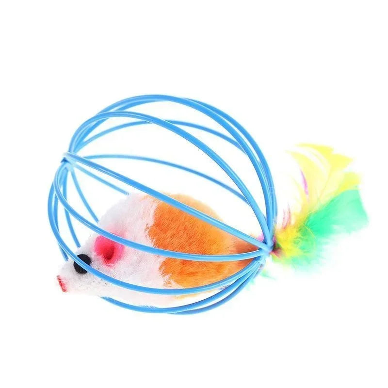 Interactive Plush Mouse Ball Toy – Random Color, Indoor Kitten Exercise Toy