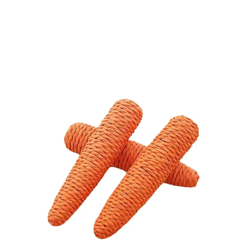 Sound Carrot Cat Toy – Teething & Anti-Bite Cuddle Stick with Scratch Surface
