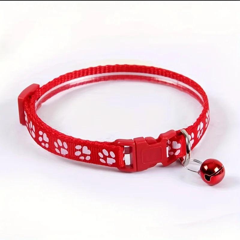 Adjustable Cat Collar with Bell – Colorful Patterned Design