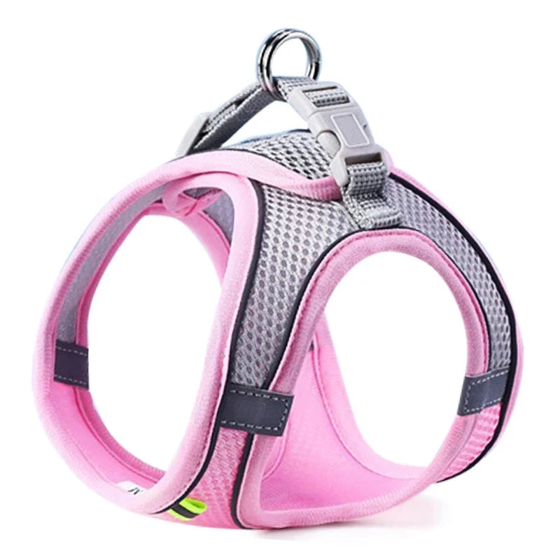 Reflective Adjustable Dog Harness Set – Breathable Vest for Small & Medium Dogs
