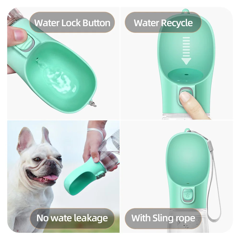 Portable Leakproof Pet Water Bottle for Dogs & Cats – Travel Bowl for Small & Large Breeds