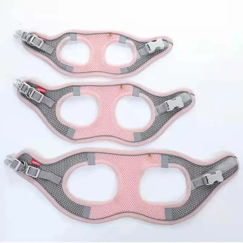 Reflective Adjustable Dog Harness Set – Breathable Vest for Small & Medium Dogs