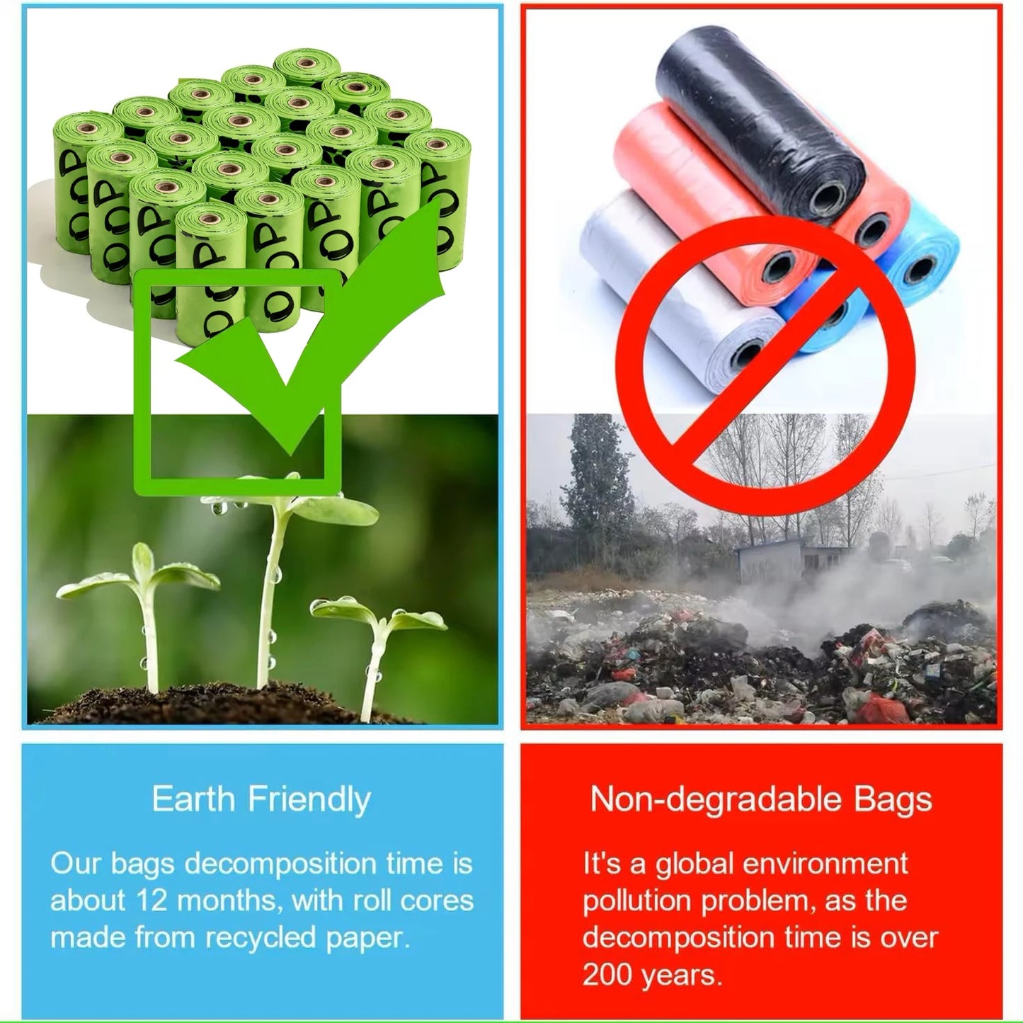EPI Biodegradable Lavender Dog Poop Bags with Dispenser