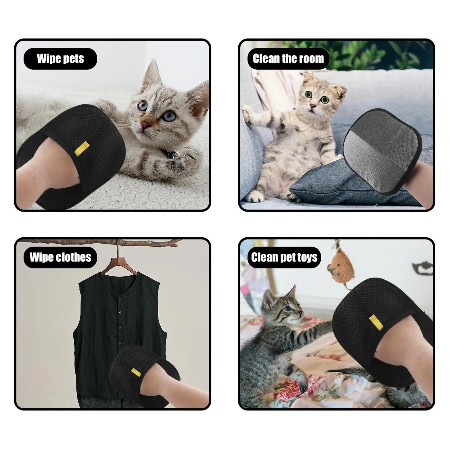Reusable Pet Hair Removal Gloves – Double-Sided for Grooming & Cleaning