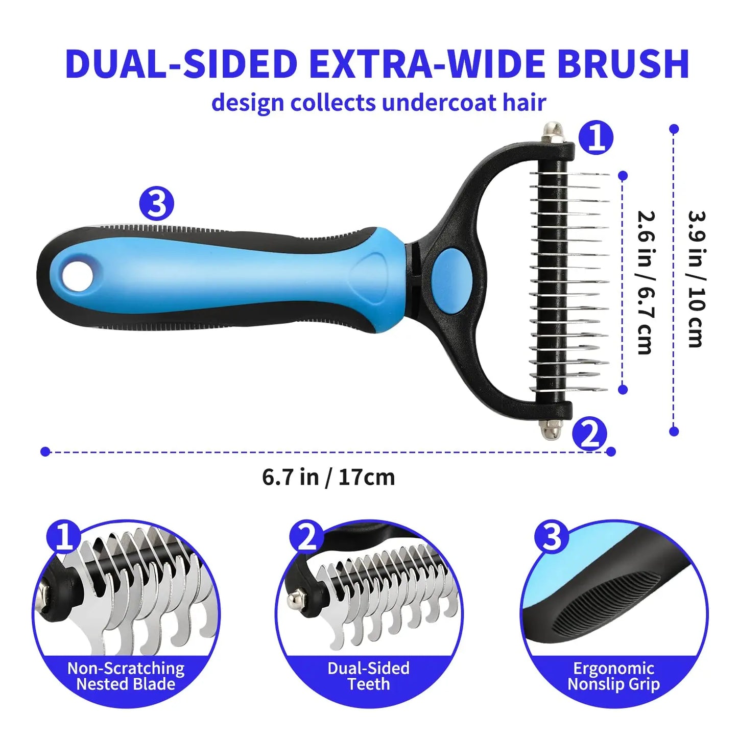 Pet Deshedding Brush Dog Hair Remover
