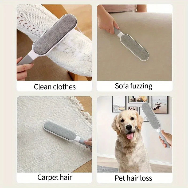 Double-Sided Electrostatic Pet Hair Remover for Clothing, Furniture & Carpet