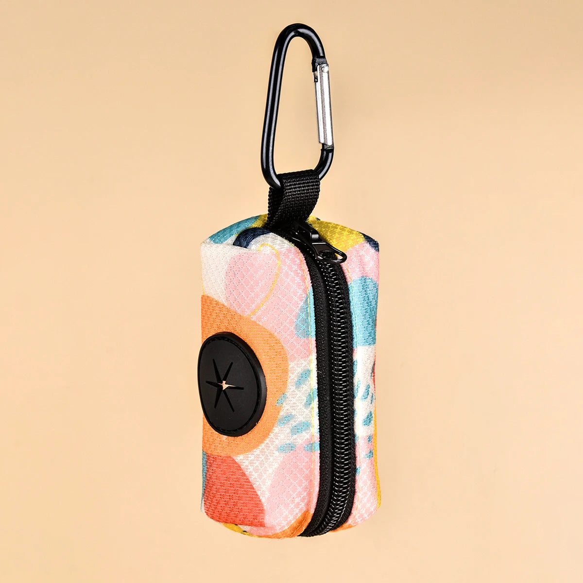 Abstract Print Pet Waste Bag Holder – Leash-Attachable, Dispenser Only (No Bags/Leash Included)