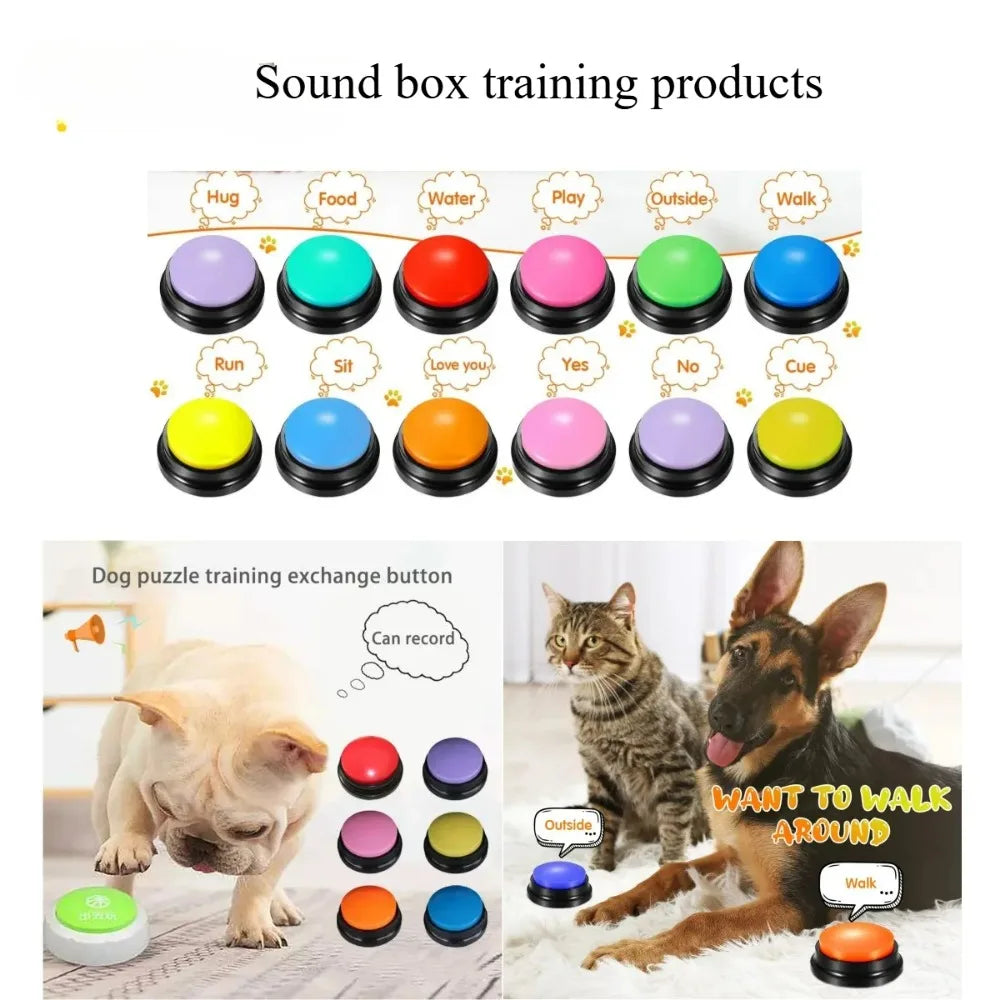 8PCS Dog Talking Buttons – 30-Second Recordable Training Buzzers
