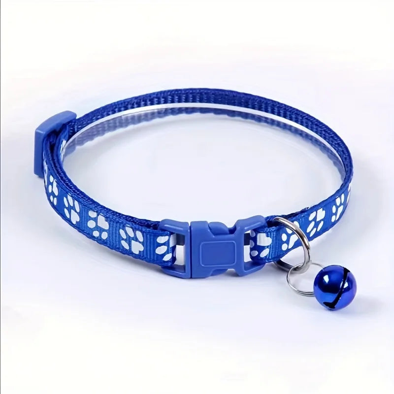 Adjustable Cat Collar with Bell – Colorful Patterned Design