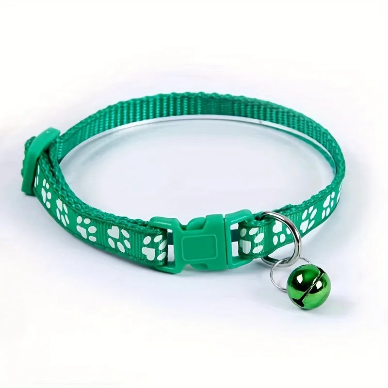 Adjustable Cat Collar with Bell – Colorful Patterned Design