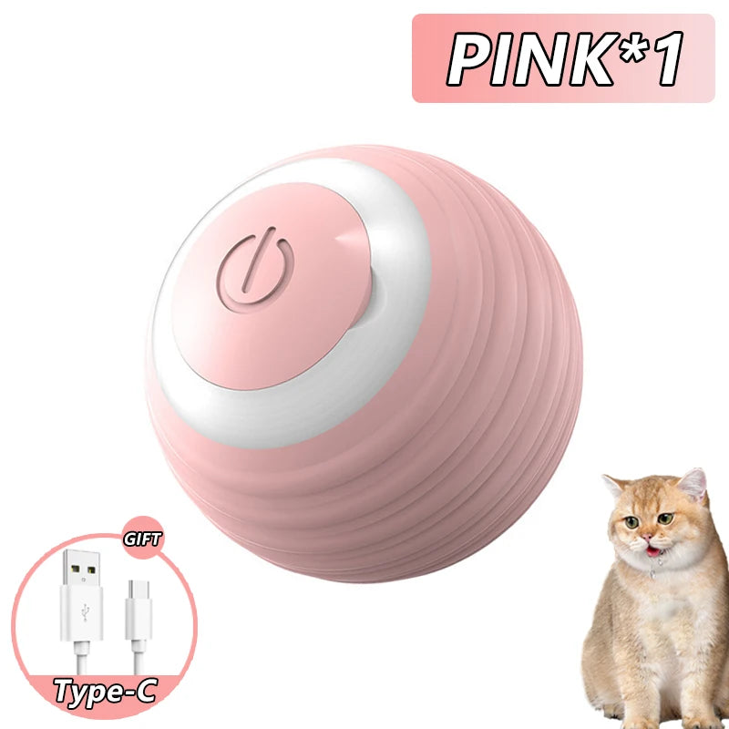 Rolling Cat Ball Faux Tail Rechargeable Smart Pet Electric Toy