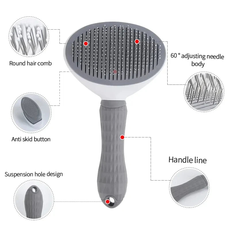 Self-Cleaning Pet Hair Removal Slicker Comb