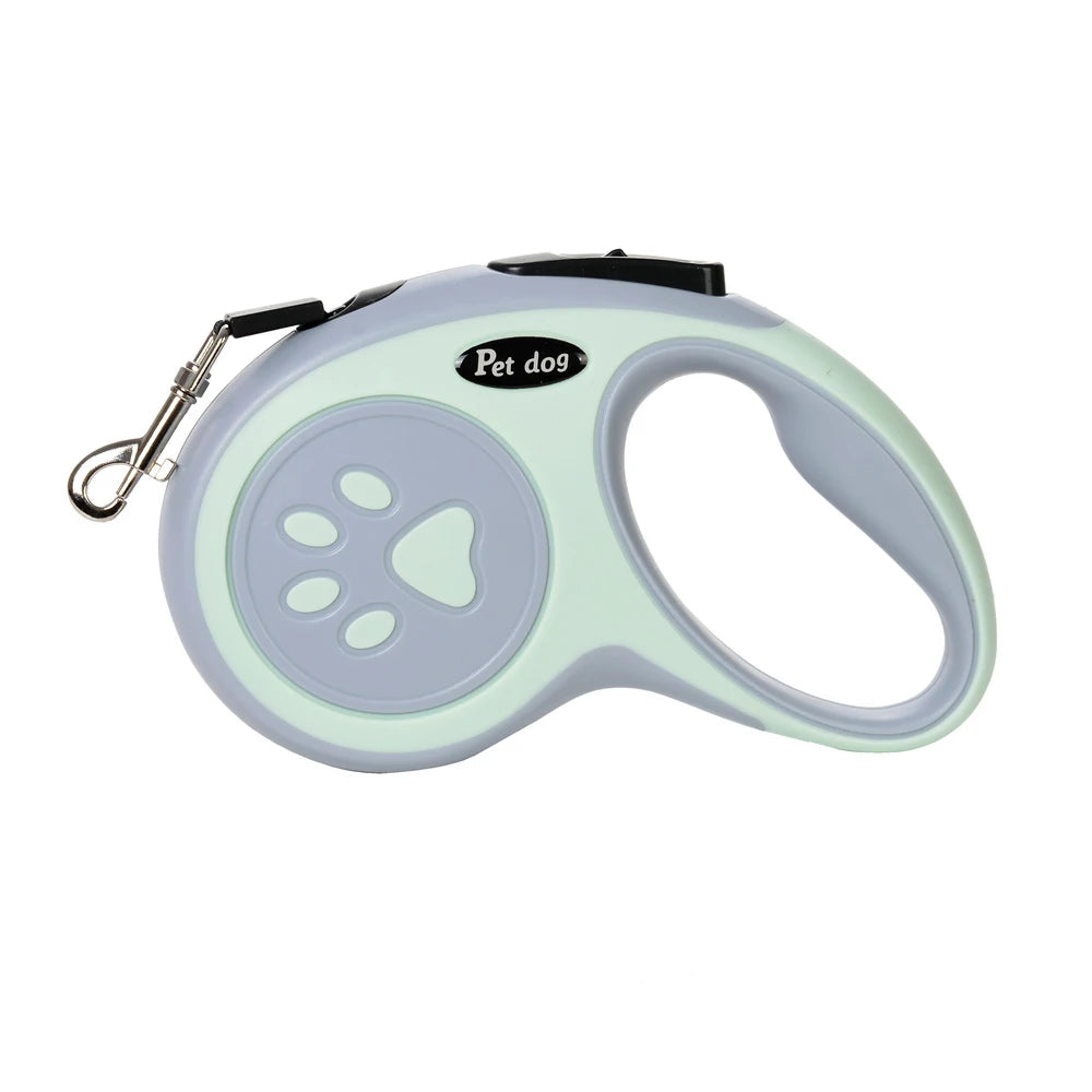 Retractable Dog Leash – Paw Print Design, Durable Nylon Rope for Small to Large Dogs