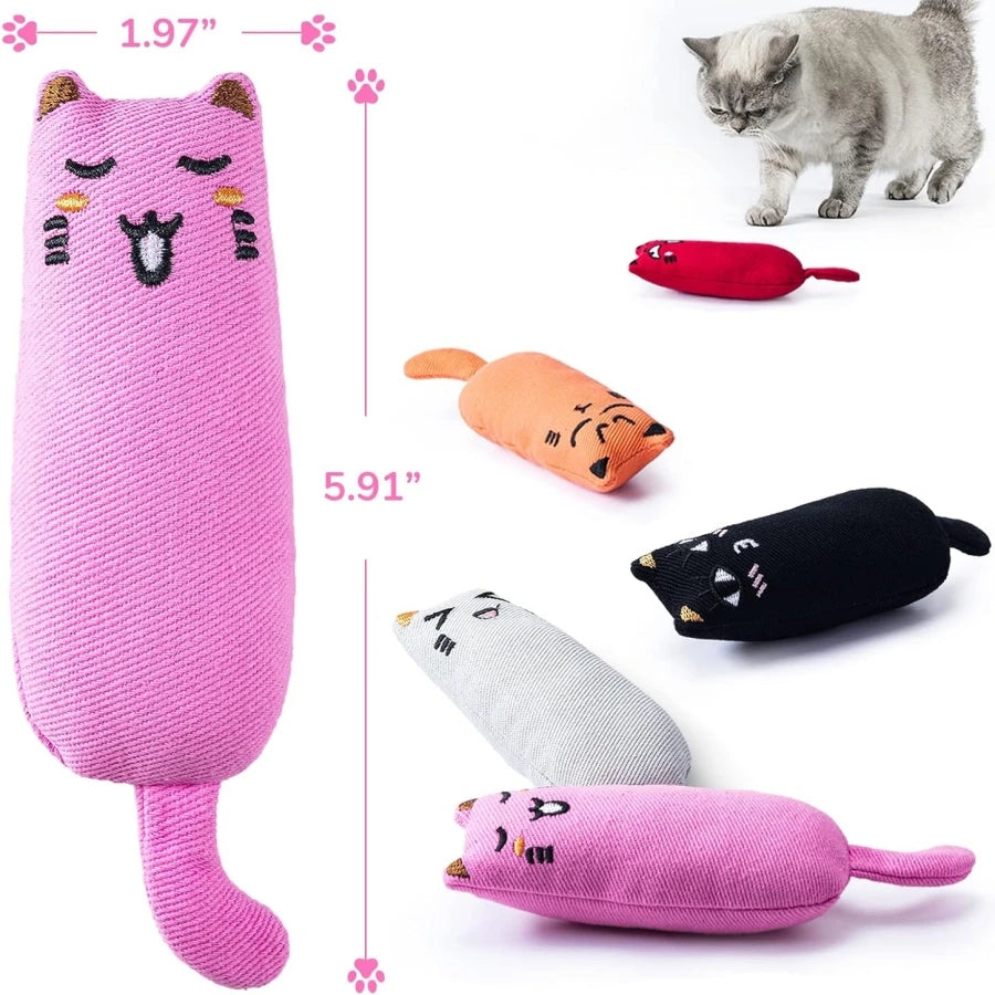 Catnip Plush Toy – Crinkle Sound Pillow for Kittens & Teething