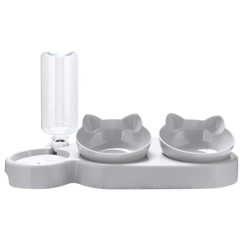3 in 1 Cat Feeder Automatic Water Dispenser Double Bowl Pet Bowl for Small Dogs or Cats