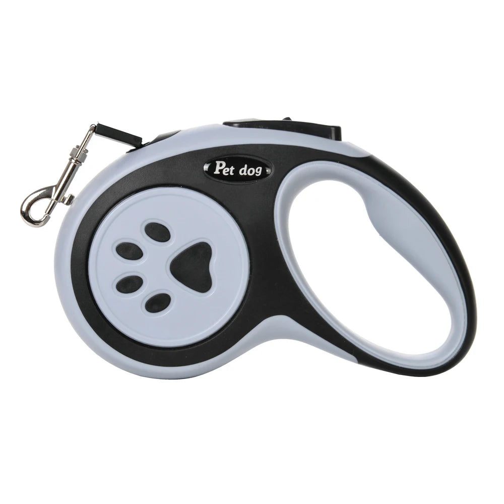 Retractable Dog Leash – Paw Print Design, Durable Nylon Rope for Small to Large Dogs