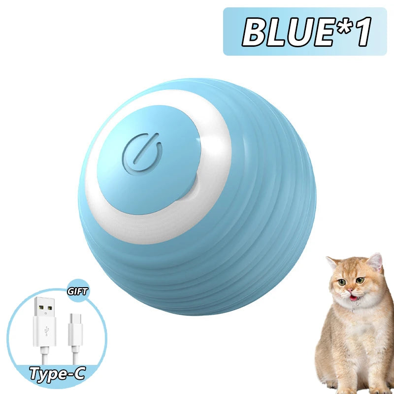 Rolling Cat Ball Faux Tail Rechargeable Smart Pet Electric Toy
