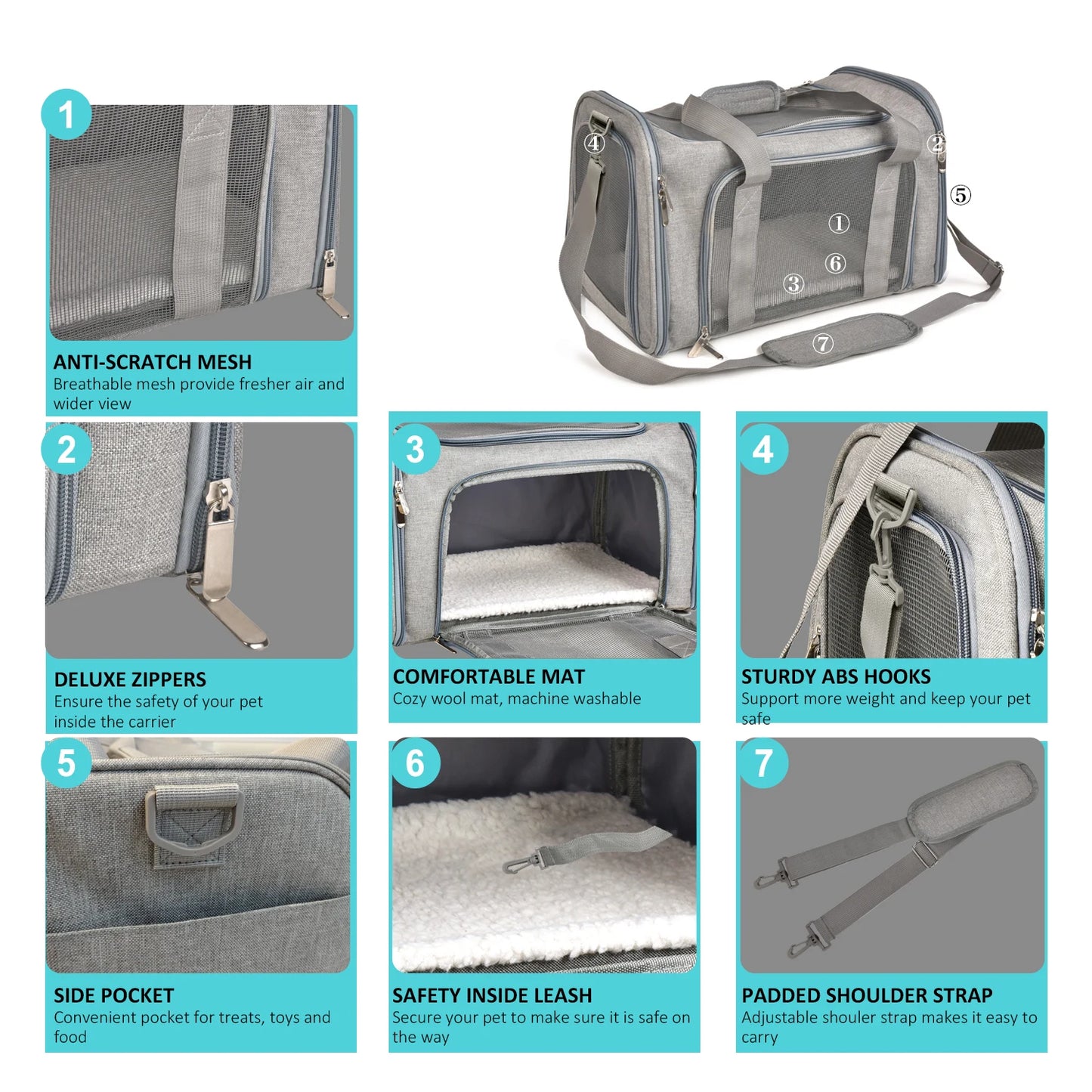 Airline-Approved Soft-Sided Pet Carrier Backpack for Small Dogs & Cats