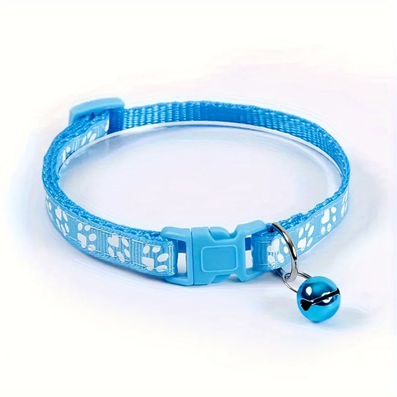 Adjustable Cat Collar with Bell – Colorful Patterned Design