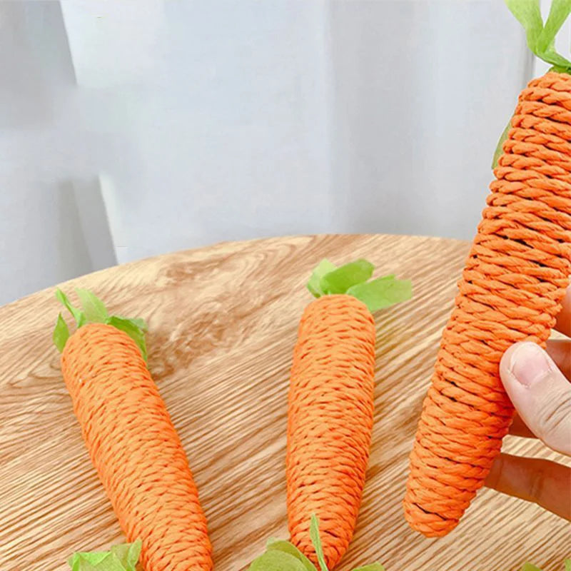 Sound Carrot Cat Toy – Teething & Anti-Bite Cuddle Stick with Scratch Surface