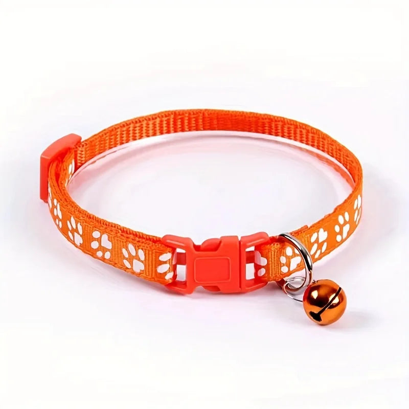Adjustable Cat Collar with Bell – Colorful Patterned Design