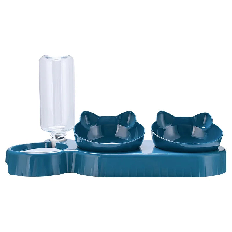 3 in 1 Cat Feeder Automatic Water Dispenser Double Bowl Pet Bowl for Small Dogs or Cats
