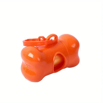 Bone-Shaped Dog Poop Bag Dispenser with 1 Roll – Portable Waste Holder