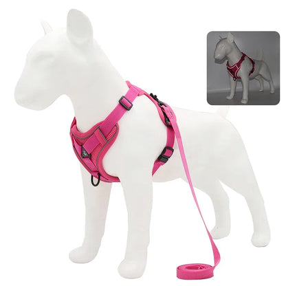 No-Pull Reflective Harness & Leash Set – Adjustable Mesh Vest for Small Dogs