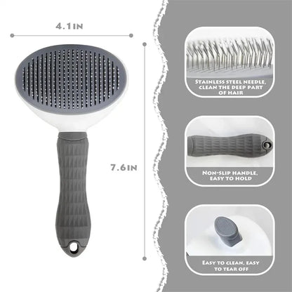 Self-Cleaning Pet Hair Removal Slicker Comb