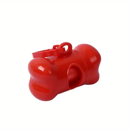 Bone-Shaped Dog Poop Bag Dispenser with 1 Roll – Portable Waste Holder
