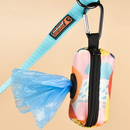 Abstract Print Pet Waste Bag Holder – Leash-Attachable, Dispenser Only (No Bags/Leash Included)