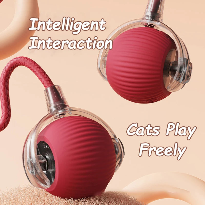 Rolling Cat Ball Faux Tail Rechargeable Smart Pet Electric Toy