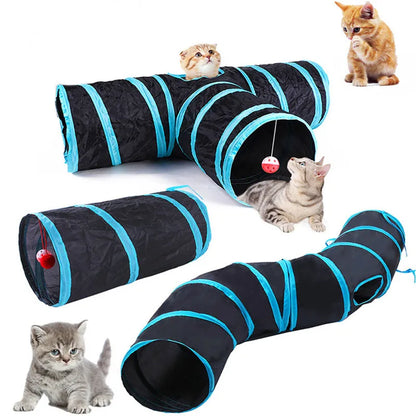 Foldable Cat Tunnel Toy – Breathable Indoor Play Tube with Crinkle Paper