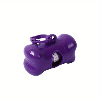 Bone-Shaped Dog Poop Bag Dispenser with 1 Roll – Portable Waste Holder